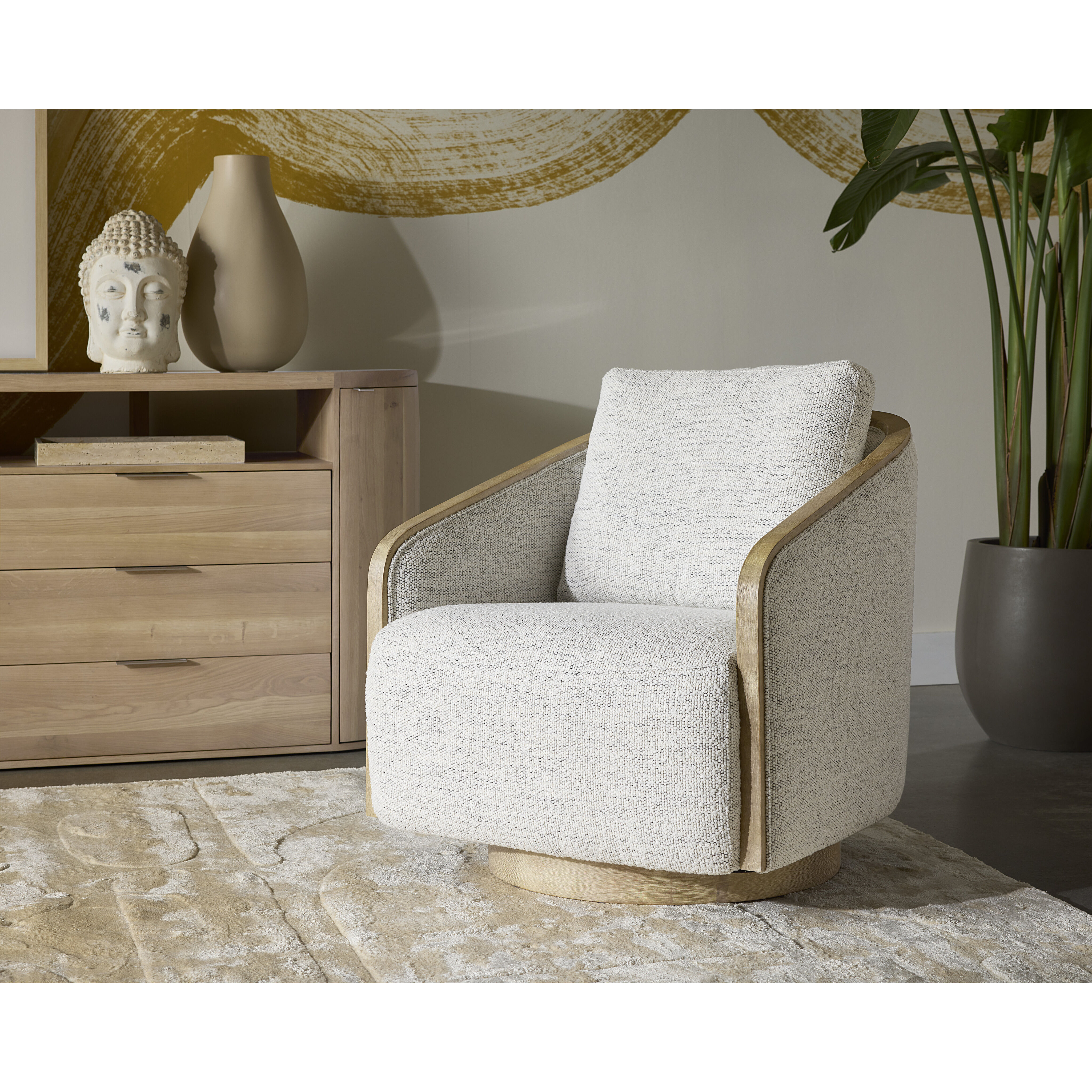 Tasia Merino Cotton Swivel Lounge Chair